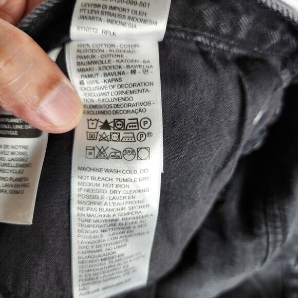 Levi's 94 Baggy Jeans Womens Plus Size 16W Black Stonewash Mid Rise Straight Leg - Picture 10 of 11